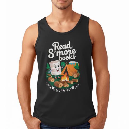Read S'More Books Around Campfire National Book Week Men Tank Top - Bookorys