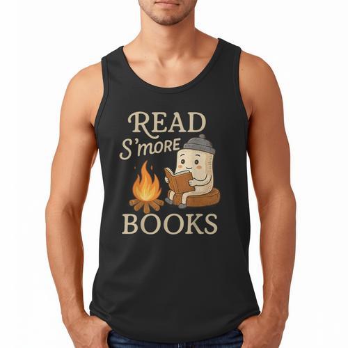 Read S'More Books Campfire Reading Book Lovers Camper Men Tank Top - Bookorys