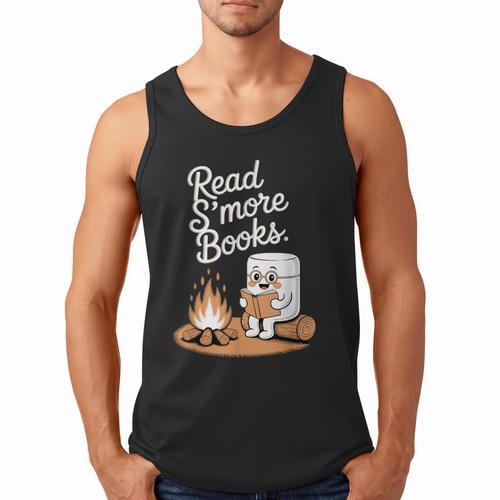 Read S'More Books Camping Outdoors Reading Campfire Smores Men Tank Top - Bookorys