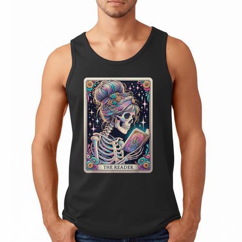 The Reader Tarot Card Women Book Lover Librarian Read Men Tank Top - Bookorys