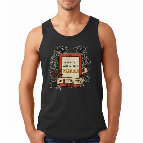 A Reader Without Their Book Is A Tragedy Dragon Rider Quote Men Tank Top - Bookorys UK