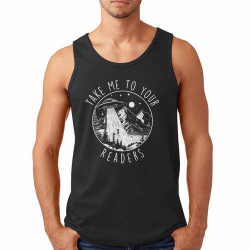 Take Me To Your Readers Book Lover Reading Bookworm Men Tank Top - Bookorys
