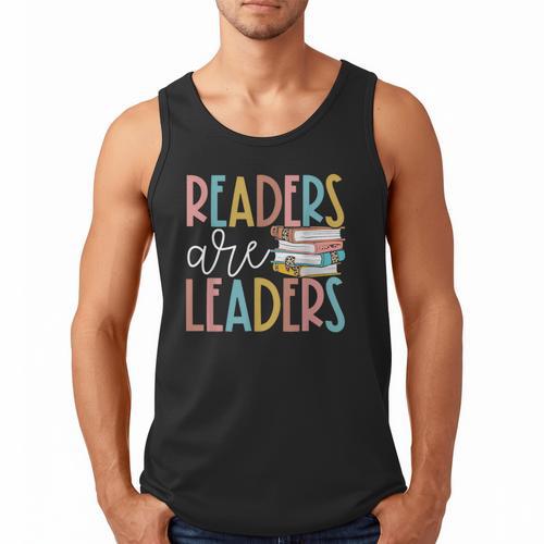 Readers Are Leaders Reading Book Lovers Teacher Women Kids Men Tank Top - Bookorys UK