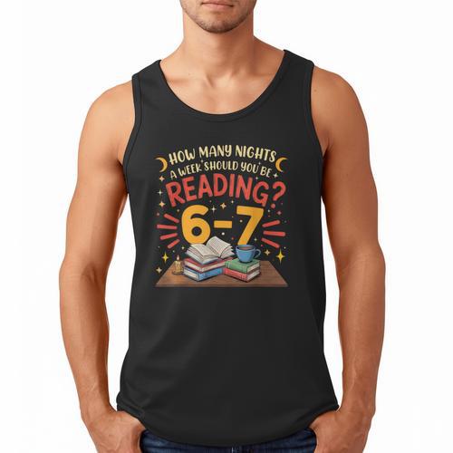 Reading 6 7 Six Seven Meme Slang Teacher Book Lover Men Tank Top - Bookorys AU