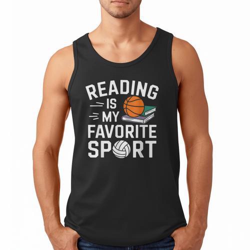 Reading Is My Favorite Sport Reading Book Lover Reader Men Tank Top - Bookorys