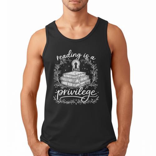 Reading Is A Privilege Vintage Reading Lover Books Men Tank Top - Bookorys