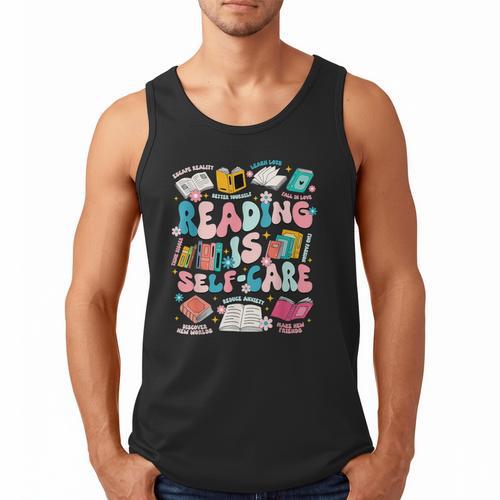 Reading Is Self-Care Book Lover Teacher Student Men Women Men Tank Top - Bookorys