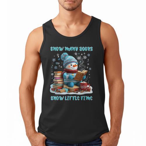Reading Snow So Many Books Christmas Snow Little Time Men Tank Top - Bookorys