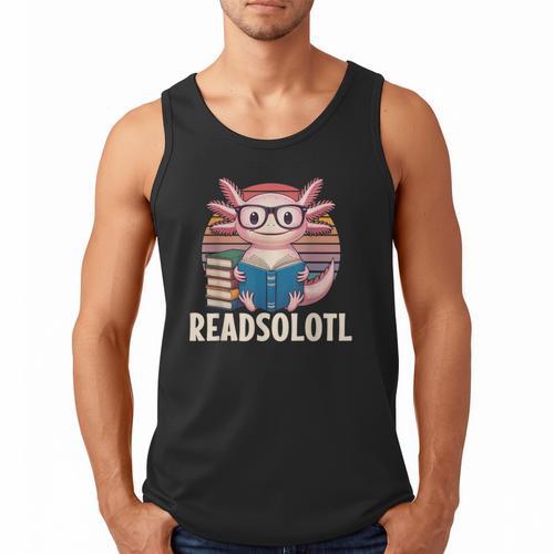 Readsolotl Axolotl Reading Book Lover Kawaii Bookworms Men Tank Top - Bookorys CA