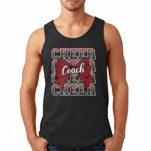 Red Sport Loud Proud Cheer Coach Dad Father's Day Men Tank Top - Father's Day Fun