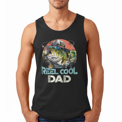 Reel Cool Dad Fishing Vintage Retro Father's Day Men Tank Top - Father's Day Fun