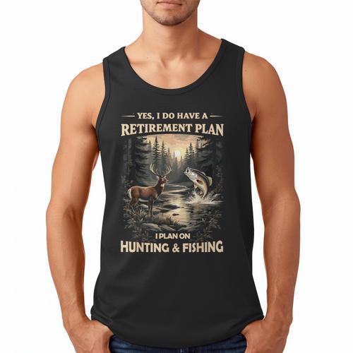 Retirement Plan On Hunting & Fishing Fisherman Hunter Dad Men Tank Top - Father's Day Fun