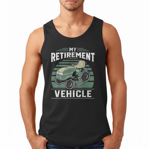 My Retirement Vehicle Riding Lawn Mower Retro Dad Men Tank Top - Father's Day Fun