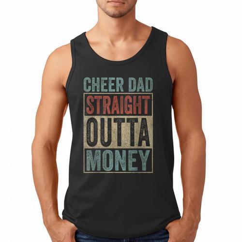 Retro Cheer Dad Straight Outta Money Men Tank Top - Father's Day Fun