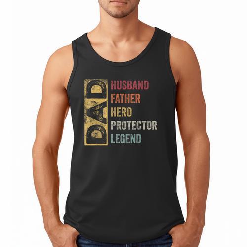 Retro Husband Father Hero Protector Legend Father Day Dad Men Tank Top - Father's Day Fun