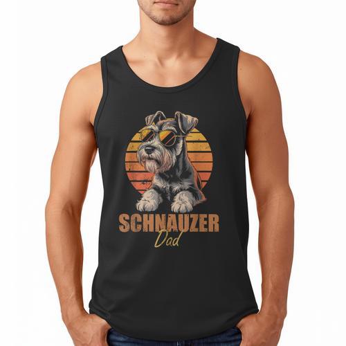 Retro Miniature Schnauzer Dad Vintage Dog Lovers Men Tank Top - Father's Day Fun