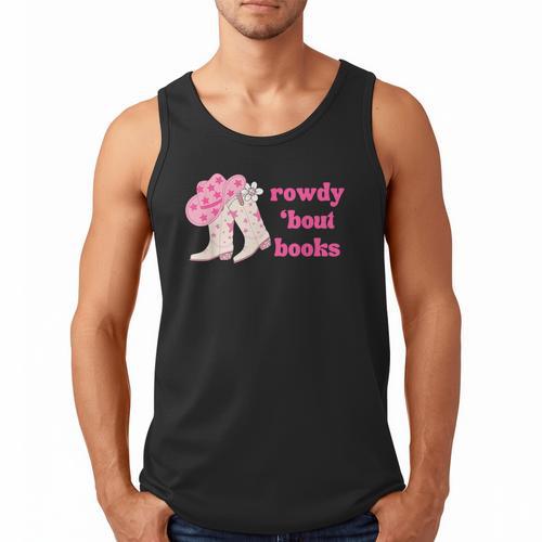 Rowdy 'Bout Books Cowboy Lovers Men Tank Top - Bookorys