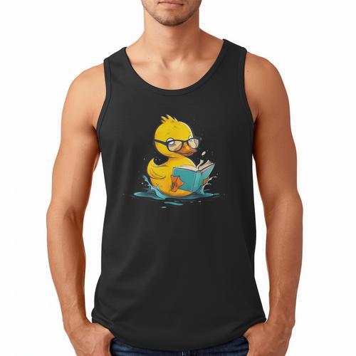 Rubber Duck Reading Book Reader Books Rubber Duckie Men Tank Top - Bookorys