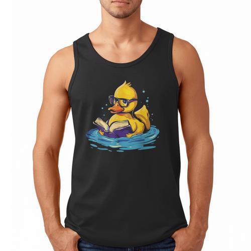 Rubber Duck Reading Book Swim Rubber Duckling Rubber Duckie Men Tank Top - Bookorys