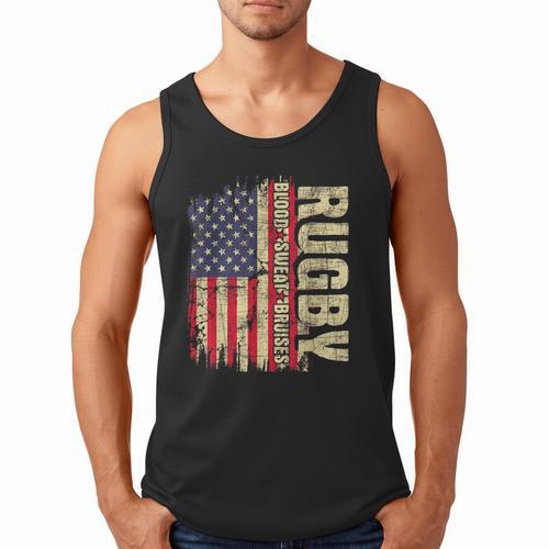 Rugby Blood Sweat Bruises Rugby Player Coach Dad Mom Men Tank Top - Father's Day Fun