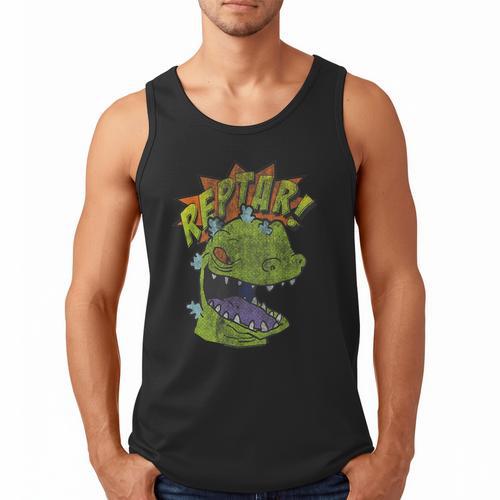 Rugrats Reptar Distressed Comic Book Style Cartoon Men Tank Top - Bookorys