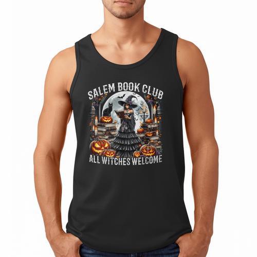 Salem Book Club Gothic Witch Vintage Halloween Art Men Tank Top - Bookorys