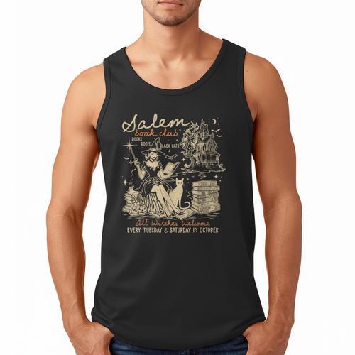 Salem Book Club Witches Witchy Witch Spooky Season Halloween Men Tank Top - Bookorys CA