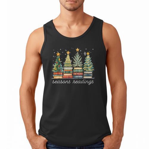 Seasons Readings All Booked For Christmas Book Reading Lover Men Tank Top - Bookorys