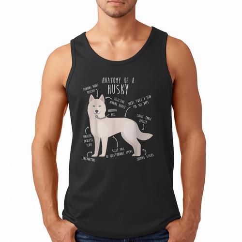 Siberian Husky Dog Anatomy Pet Mom Cute Dog Dad Men Women Kids Men Tank Top - Father's Day Fun