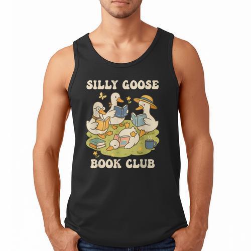 Silly-Goose Book Club Goose And Book Lovers Men Tank Top - Bookorys UK