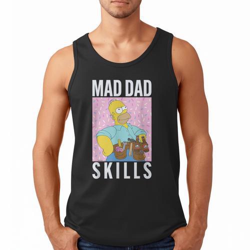 The Simpsons Father's Day Mad Dad Skills Homer Poster Men Tank Top - Father's Day Fun