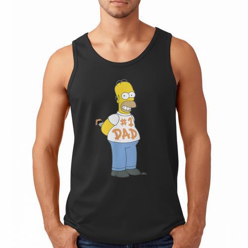 The Simpsons Homer Number 1 Dad Father's Day V2 Men Tank Top - Father's Day Fun