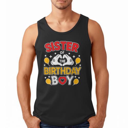 Sister Of The Birthday Boy Family Matching Dad Mom Men Tank Top - Father's Day Fun