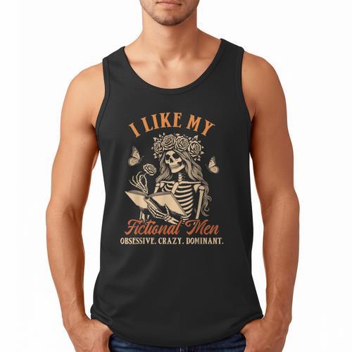 Smut Reader Spicy Book Dark Romance I Like My Fictional Men Men Tank Top - Bookorys
