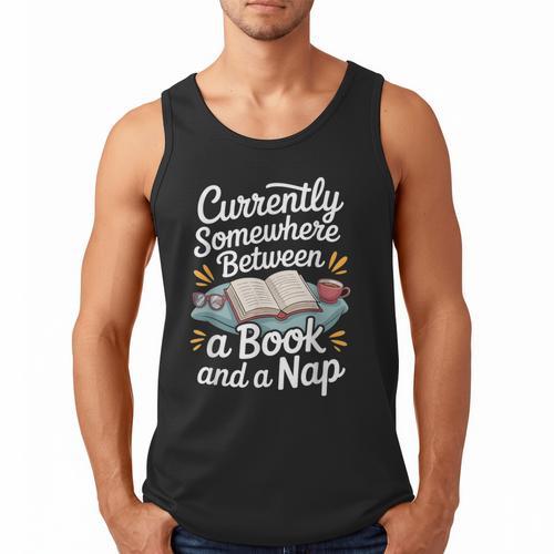 Somewhere Between a Book And a Nap – Cozy Reading Men Tank Top - Bookorys