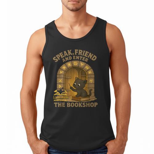 Speak Friend Enter Bookshop Magic Panther Men Tank Top - Bookorys