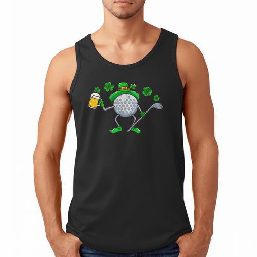 St Patricks Day Golf Golfing Irish Golfer Beer Humor Men Dad Men Tank Top - Father's Day Fun