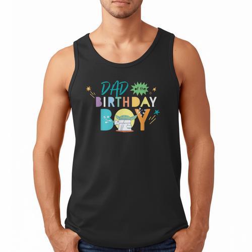 Star Wars Grogu Mandalorian Toon Dad Of The Birthday Boy Men Tank Top - Father's Day Fun