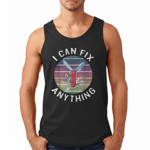 Swiss Army Knife DIY Dad Fathers Day Fix Anything Handyman Men Tank Top - Father's Day Fun