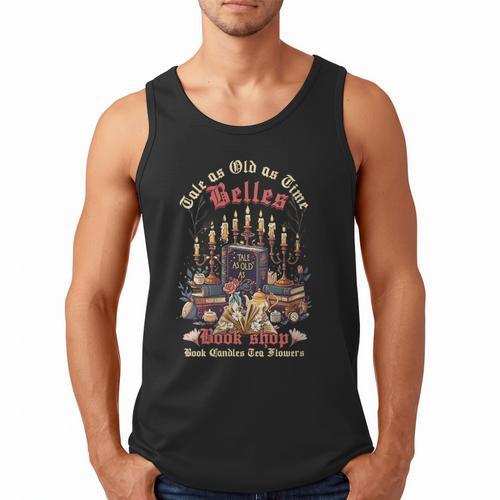 Tale As Old As Time Belles Book Shop Book Candles Tea Flower Men Tank Top - Bookorys