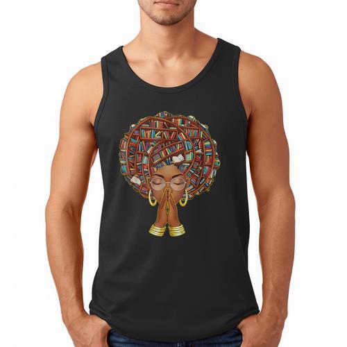 History Month Afro Book Lover Women Girls Librarian Men Tank Top - Bookorys CA