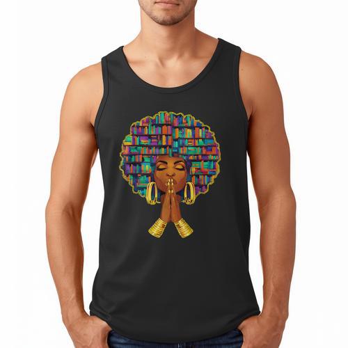 History Month Afro Women Book Lover Librarian Teacher Men Tank Top - Bookorys