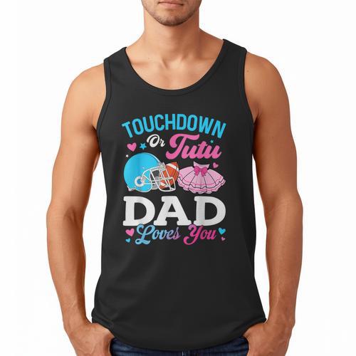 Touchdown Or Tutu Dad Loves You Gender Reveal Family Men Tank Top - Father's Day Fun