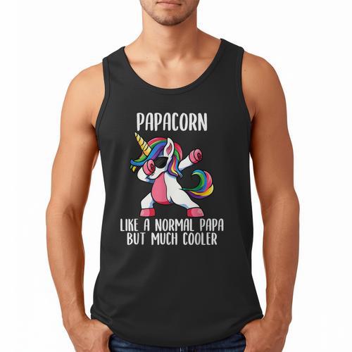 Unicorn Dad Girl Birthday Party Clothing Papacorn Men Tank Top - Father's Day Fun
