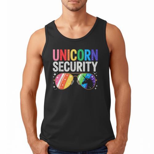 Unicorn Security Birthday Family Halloween Costume Mom Dad Men Tank Top - Father's Day Fun