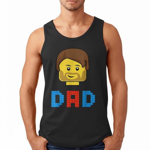 Unique Family Dad Master Builder Building Bricks Blocks Men Tank Top - Father's Day Fun