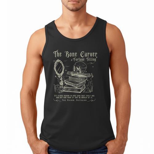 Vintage The Bone Carver Death God Tour Skeleton Spicy Books Men Tank Top - Bookorys UK