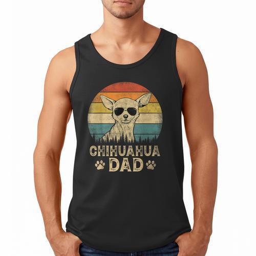 Vintage Chihuahua Dad Dog Lovers Father's Day Tee Men Tank Top - Father's Day Fun