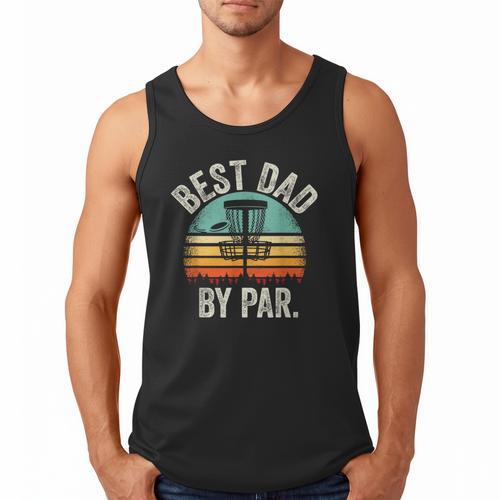 Vintage Disc Golf Dad Best Dad By Par Disk Golf Men Tank Top - Father's Day Fun