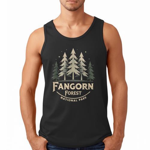 Vintage Fangorn Forest National Park Bookworms Saying Retro Men Tank Top - Bookorys UK